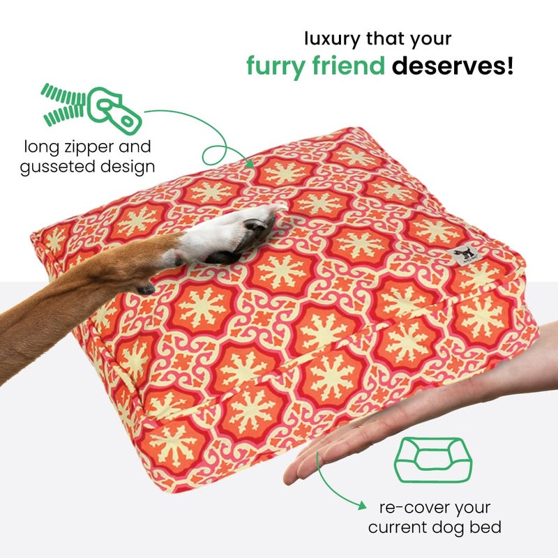 Molly Mutt Huge Dog Bed Cover - Papillon Print - Measures 36â€x45â€x5â€™â€™ - 100% Cotton - Durable - Breathable - Sustainable - Machine Washable Dog Bed Cover - Image 5